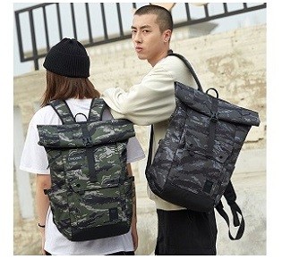 Teenager school backpack travel backpack fashion roll top backpack KB-3915