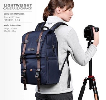 Camera laptop backpack water repellent durable material K&F Concept KF13.087