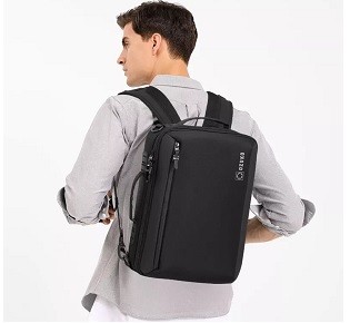 Ozuko brand business laptop backpack luxury fashion 3 ways of carrying method