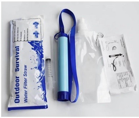 Outdoor camping hiking filtration straw tube portable water filter