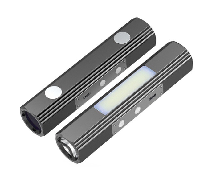 LED glare mini flashlight polymer battery USB rechargeable outdoor portable lighting D66