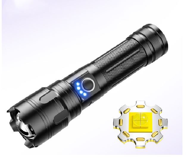 Strong light flashlight outdoor LED power bank function emergency  USB rechargeable 26650 lithium battery B77P