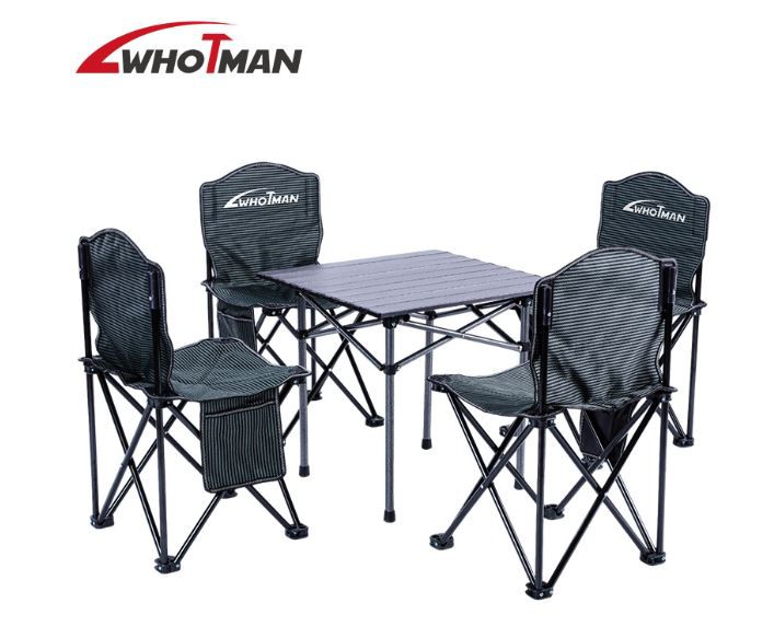 Whotman foldable camping chair table set 4 people 70073