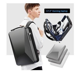Hard shell business backpack fit 17.3 inch gaming laptop TSA lock anti-thief 3318P