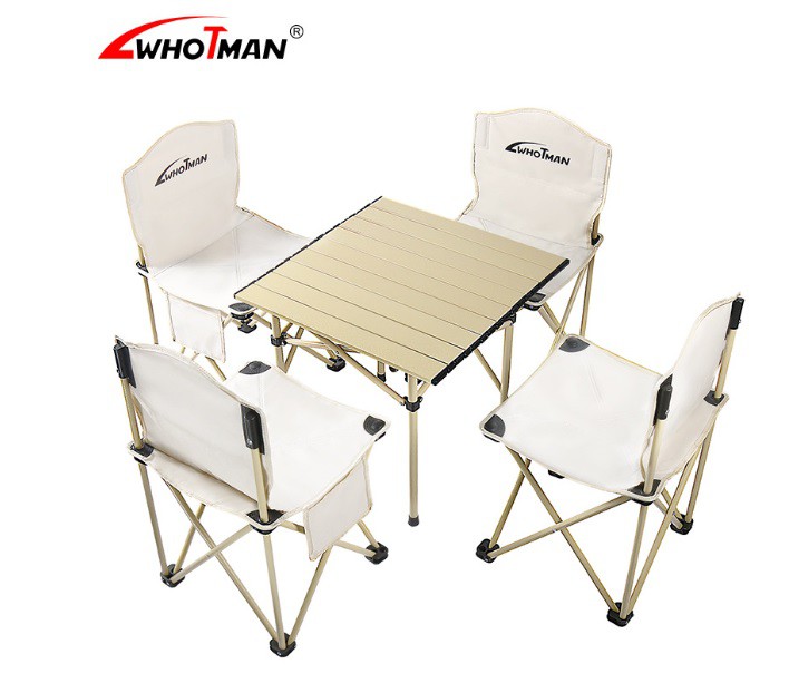 Whotman foldable camping chair table set 4 people 72152