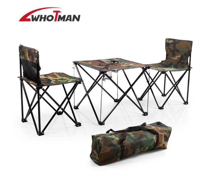 Whotman foldable camping chair table set 2 people WT3151
