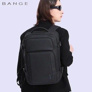Bange business laptop backpack water repellent fabric fashion style office work school travel  large capacity 7690
