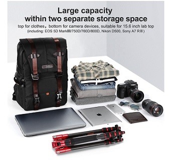 Camera laptop backpack high quality durable water repellent material K&F Concept KF13.092