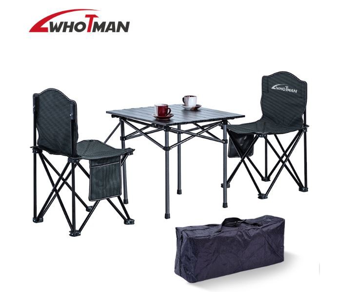 Whotman foldable camping chair table set 2 people 70066